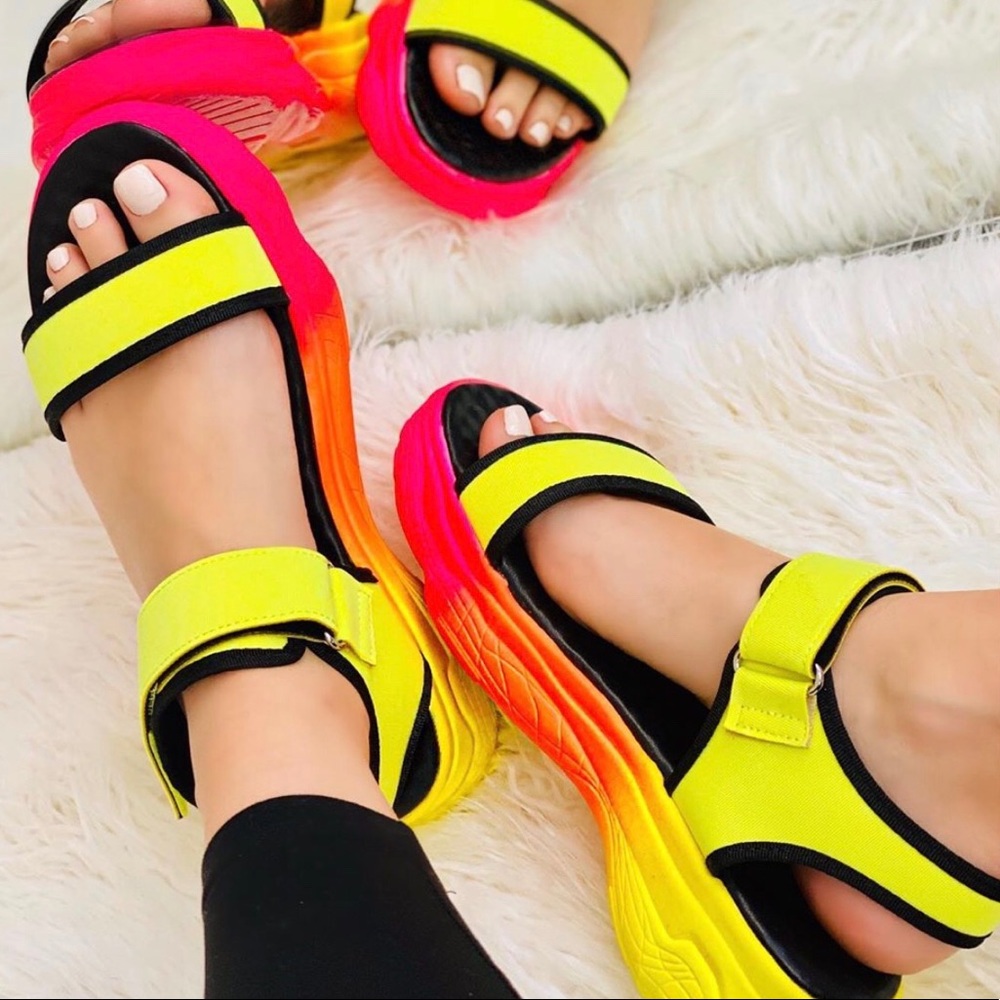Kate Love Strappy Yellow Colorful Open Toe Sandals